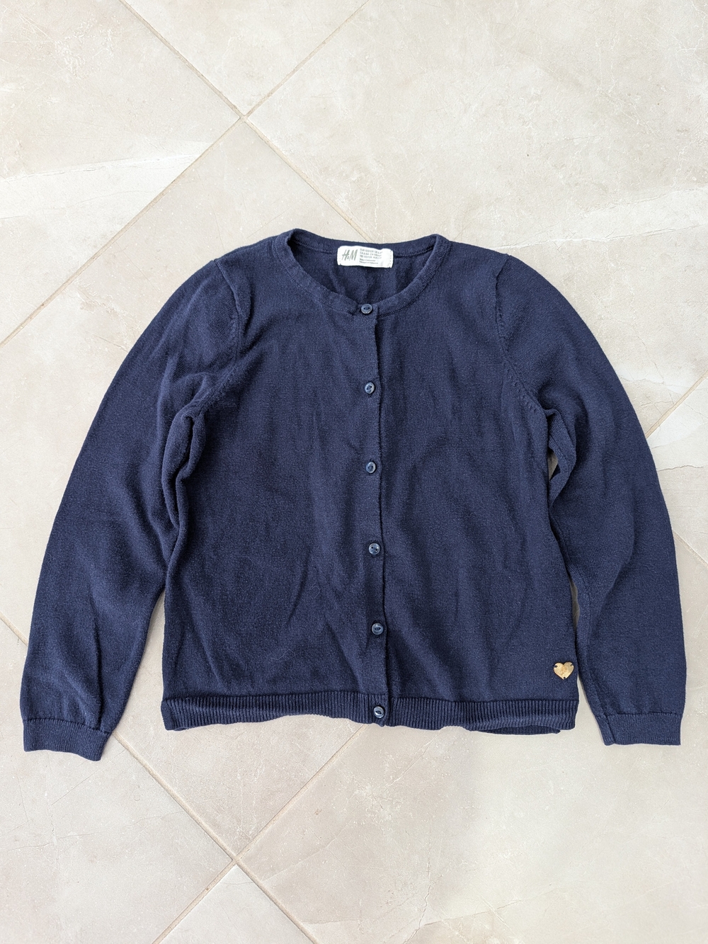 4/$20 H&M Navy Blue Sweater Cotton Cardigan – 6-8Y